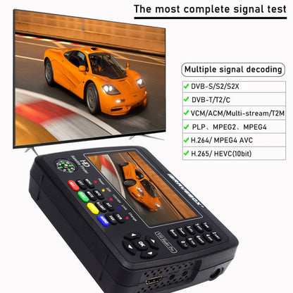 iBRAVEBOX V10 Finder Pro 4.3 inch Display Digital Satellite Meter Signal Finder, Support DVB-S/S2/S2X/T/T2/C, Plug Type:AU Plug(Black) - Satellite Finder by PMC Jewellery | Online Shopping South Africa | PMC Jewellery | Buy Now Pay Later Mobicred