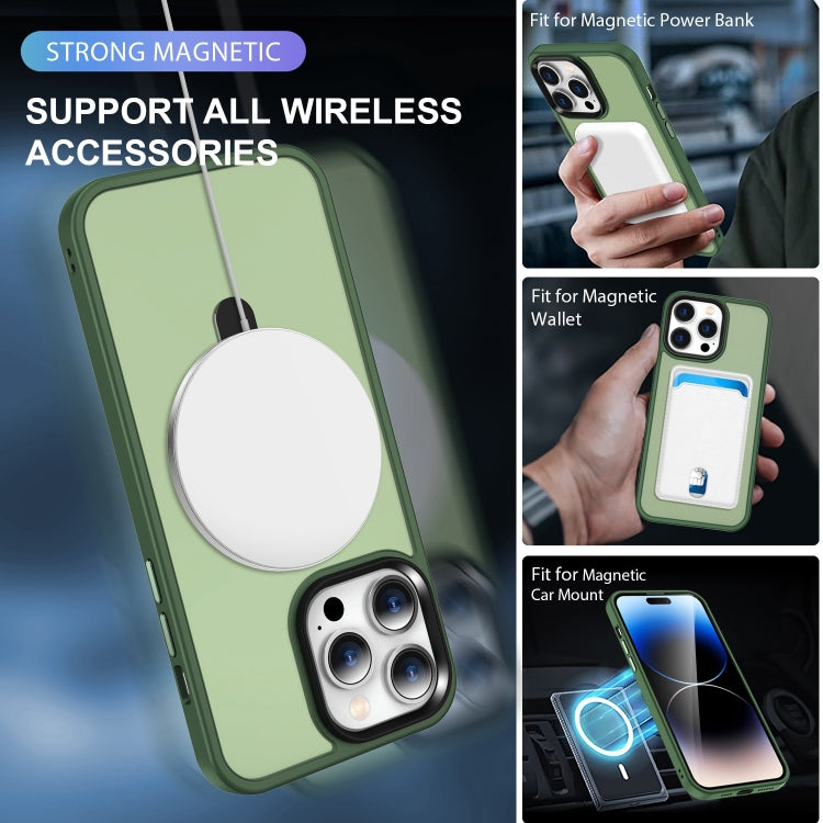 For iPhone 15 Plus MagSafe Holder Skin-feel PC Hybrid TPU Phone Case(Green) - iPhone 15 Plus Cases by PMC TechLife | Online Shopping South Africa | PMC TechLife