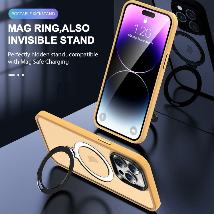 For iPhone 16 Pro Max Skin-feel MagSafe Holder PC Hybrid TPU Phone Case(Orange) - iPhone 16 Pro Max Cases by PMC TechLife | Online Shopping South Africa | PMC TechLife | Buy Now Pay Later Mobicred