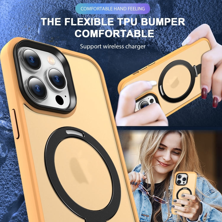 For iPhone 16 Pro Max Skin-feel MagSafe Holder PC Hybrid TPU Phone Case(Orange) - iPhone 16 Pro Max Cases by PMC TechLife | Online Shopping South Africa | PMC TechLife | Buy Now Pay Later Mobicred