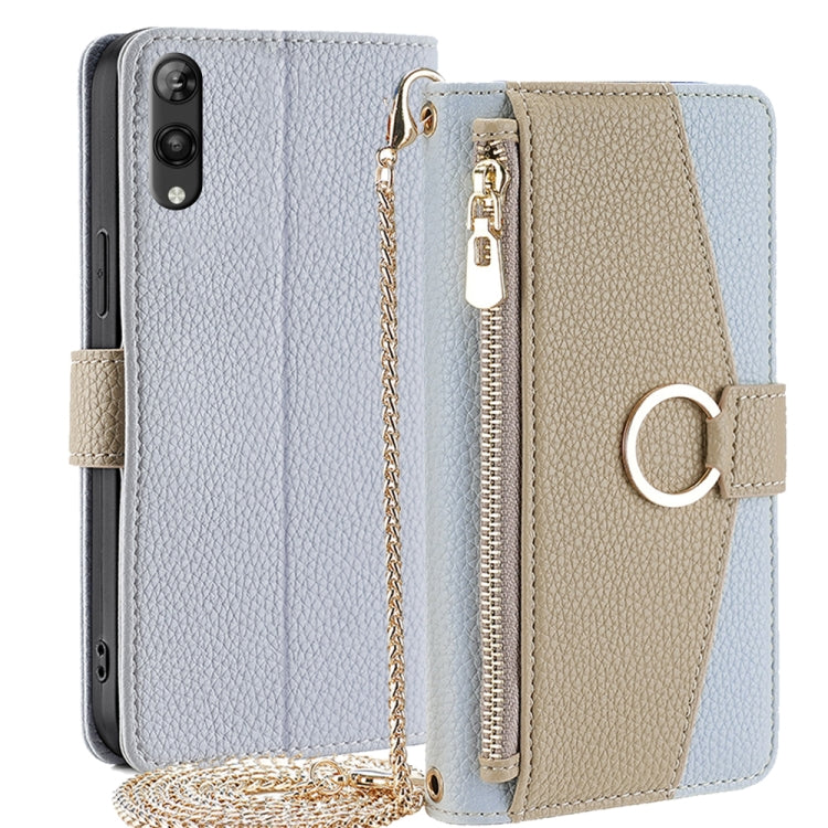 For Rakuten Hand 5G Crossbody Litchi Texture Leather Phone Case(Blue) - More Brand by PMC TechLife | Online Shopping South Africa | PMC TechLife | Buy Now Pay Later Mobicred