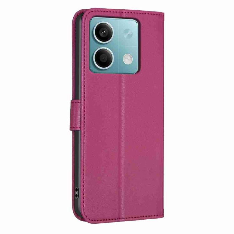 For Xiaomi Redmi Note 13 Four-leaf Embossed Leather Phone Case(Rose Red) - Note 13 Cases by PMC TechLife | Online Shopping South Africa | PMC TechLife | Buy Now Pay Later Mobicred