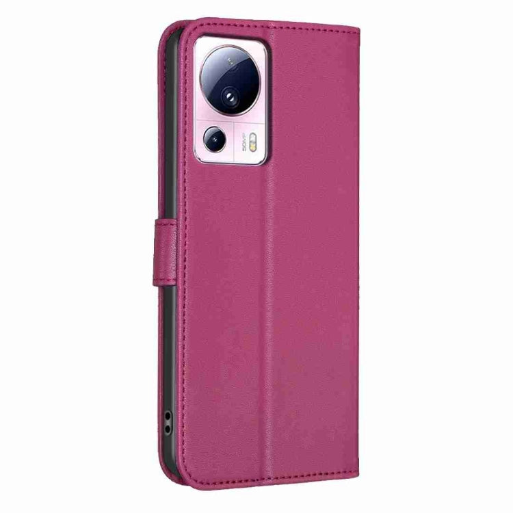 For Xiaomi 13 Lite 5G Four-leaf Embossed Leather Phone Case(Rose Red) - 13 Lite Cases by PMC TechLife | Online Shopping South Africa | PMC TechLife | Buy Now Pay Later Mobicred