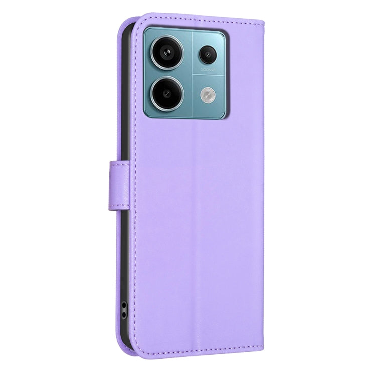 For Xiaomi Redmi Note 13 Pro 4G Global Four-leaf Embossed Leather Phone Case(Purple) - Note 13 Pro Cases by PMC TechLife | Online Shopping South Africa | PMC TechLife | Buy Now Pay Later Mobicred
