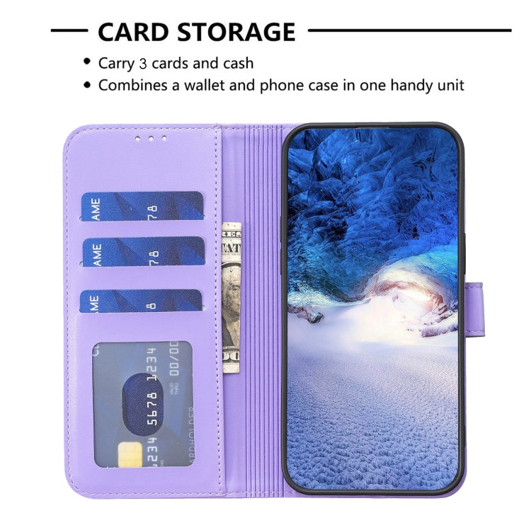 For Xiaomi Redmi Note 13 Pro 4G Global Four-leaf Embossed Leather Phone Case(Purple) - Note 13 Pro Cases by PMC TechLife | Online Shopping South Africa | PMC TechLife | Buy Now Pay Later Mobicred