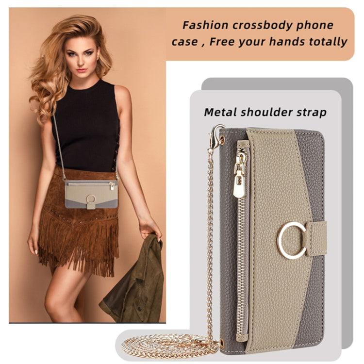 For Fujitsu Arrows We2 Crossbody Litchi Texture Leather Phone Case(Grey) - More Brand by PMC TechLife | Online Shopping South Africa | PMC TechLife | Buy Now Pay Later Mobicred