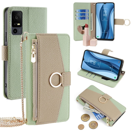 For TCL 40 XE 5G / 40 X 5G T601D Crossbody Litchi Texture Leather Phone Case(Green) - More Brand by PMC Jewellery | Online Shopping South Africa | PMC Jewellery | Buy Now Pay Later Mobicred