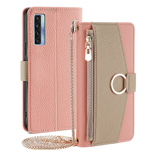 For TCL 20 5G / 20S / 20L / 20L+ Crossbody Litchi Texture Leather Phone Case(Pink) - More Brand by PMC Jewellery | Online Shopping South Africa | PMC Jewellery | Buy Now Pay Later Mobicred