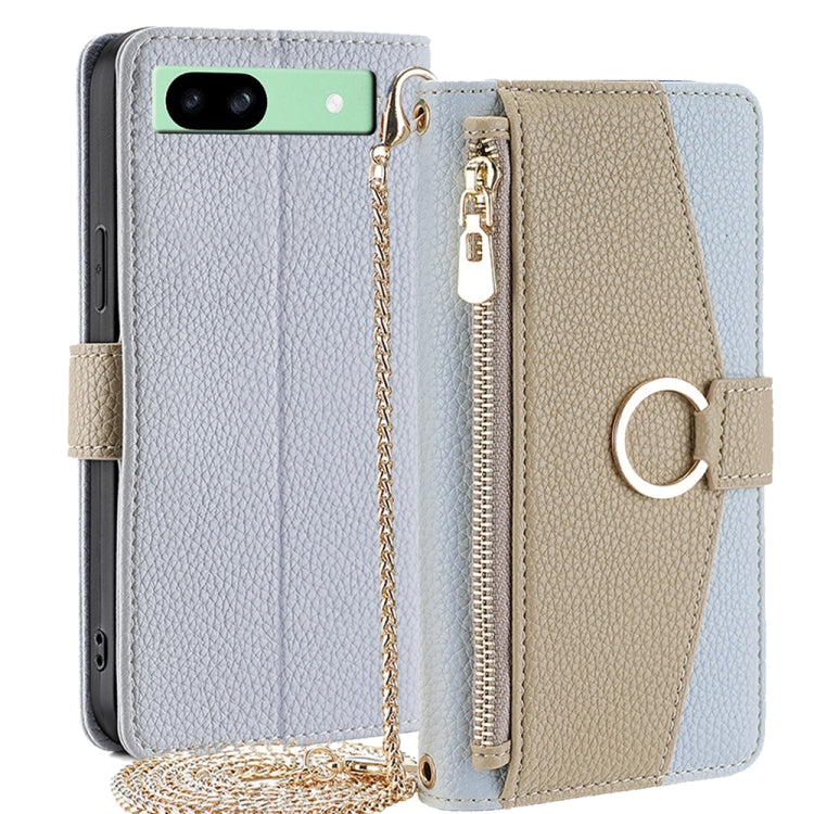 For Google Pixel 8a Crossbody Litchi Texture Leather Phone Case(Blue) - free shipping - PMC TechLife - Order now!