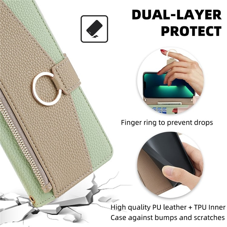 For Google Pixel 8a Crossbody Litchi Texture Leather Phone Case(Green) - Google Cases by PMC TechLife | Online Shopping South Africa | PMC TechLife | Buy Now Pay Later Mobicred