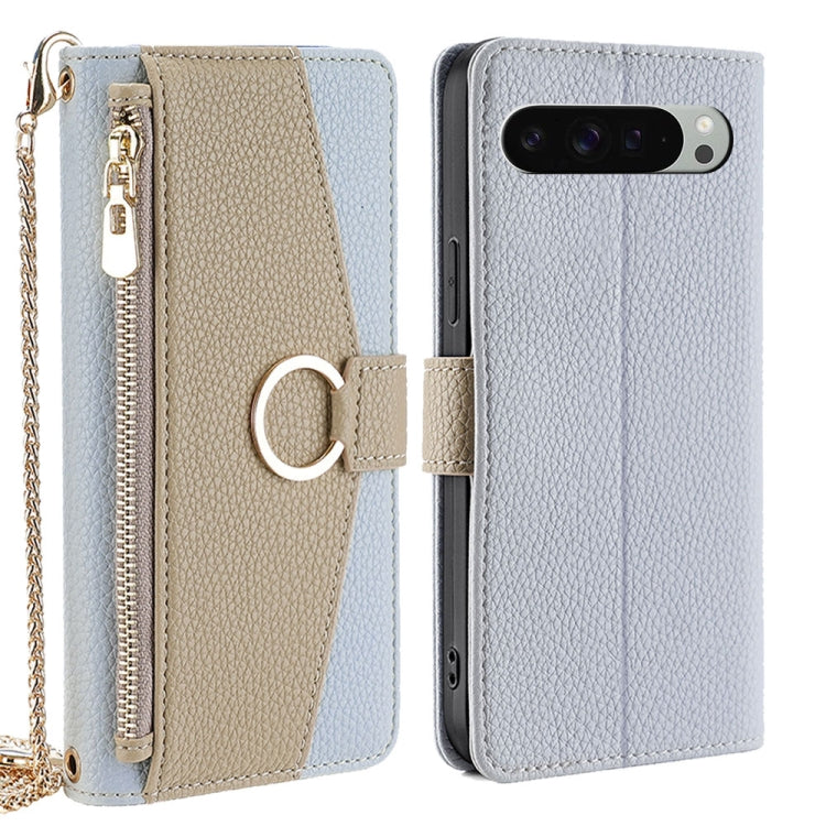 For Google Pixel 9 Pro XL Crossbody Litchi Texture Leather Phone Case(Blue) - Google Cases by PMC TechLife | Online Shopping South Africa | PMC TechLife | Buy Now Pay Later Mobicred