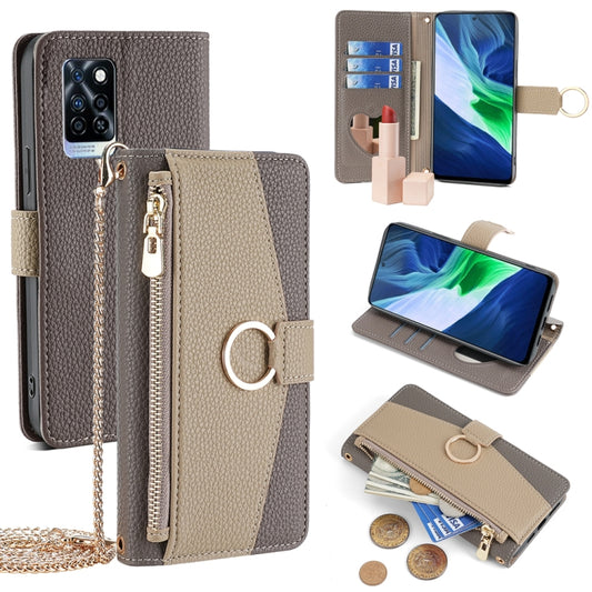 For Infinix Note 10 Pro Crossbody Litchi Texture Leather Phone Case(Grey) - Infinix Cases by PMC Jewellery | Online Shopping South Africa | PMC Jewellery | Buy Now Pay Later Mobicred