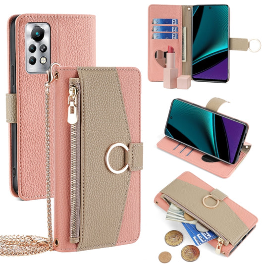 For Infinix Note 11 Pro Crossbody Litchi Texture Leather Phone Case(Pink) - Infinix Cases by PMC Jewellery | Online Shopping South Africa | PMC Jewellery | Buy Now Pay Later Mobicred