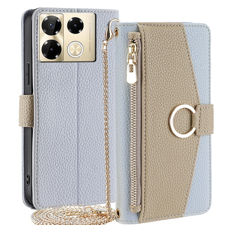 For Infinix Note 40 Pro 4G Crossbody Litchi Texture Leather Phone Case(Blue) - free shipping - PMC TechLife - Order now!