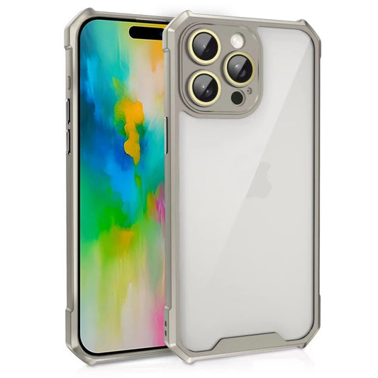 For iPhone 16 Pro Shockproof Acrylic Phone Case with Lens Glass Film(Grey) - iPhone 16 Pro Cases by PMC Jewellery | Online Shopping South Africa | PMC Jewellery | Buy Now Pay Later Mobicred