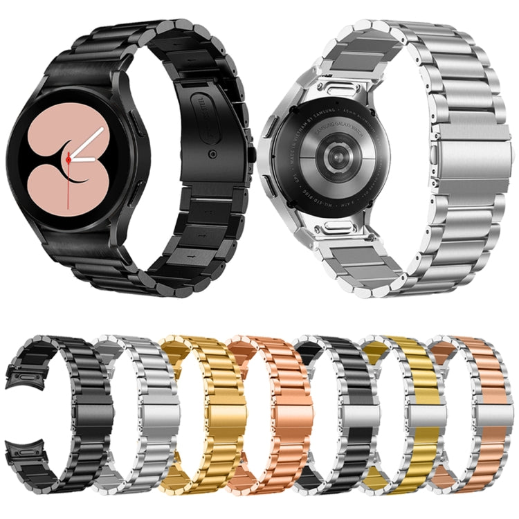 For Samsung Galaxy Watch 6 Quick Release Button Three-bead Stainless Steel Watch Band(Gold) - free shipping - PMC TechLife - Order now!