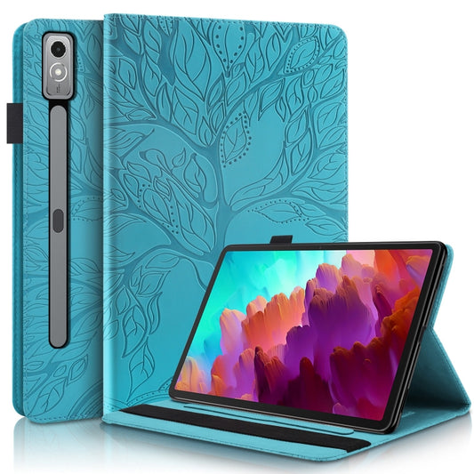 For Lenovo Tab P12 /Xiaoxin Pad Pro 12.7 Life Tree Series Horizontal Flip Leather Tablet Case(Lake Blue) - Lenovo by PMC Jewellery | Online Shopping South Africa | PMC Jewellery