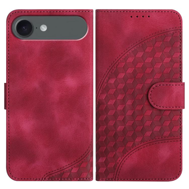 For iPhone 17 Air YX0060 Elephant Head Embossed Phone Leather Case with Lanyard(Rose Red) - free shipping - PMc TechLife - Order now!