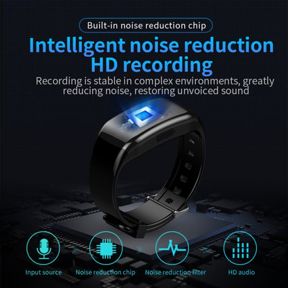 JNN D5 HD Noise Reduction Smart Recording Electronic Bracelet, Capacity:256GB - Recording Pen by JNN | Online Shopping South Africa | PMC Jewellery | Buy Now Pay Later Mobicred