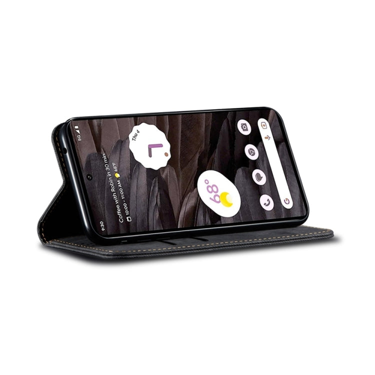 For Motorola Edge 50 Fusion Denim Texture Flip Leather Phone Case(Black) - free shipping - PMC TechLife - Order now!