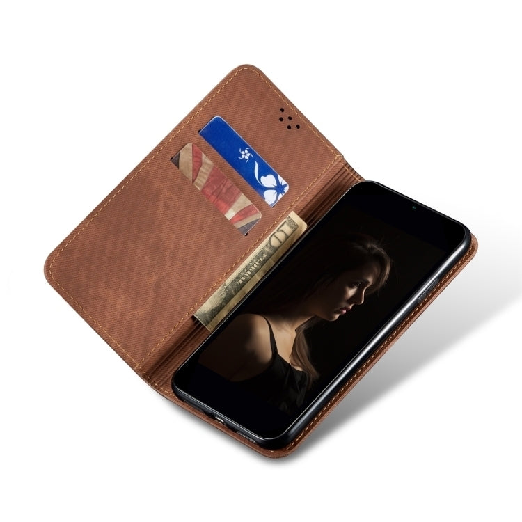 For Motorola Moto G54 5G Global Denim Texture Flip Leather Phone Case(Brown) - free shipping - PMC TechLife - Order now!