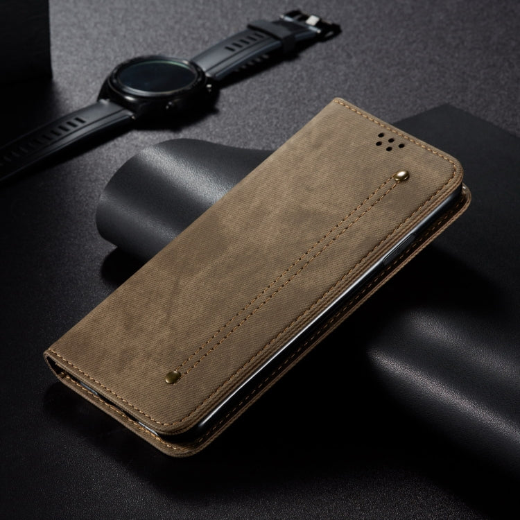 For Motorola Edge 50 5G Global Denim Texture Flip Leather Phone Case(Khaki) - free shipping - PMC TechLife - Order now!