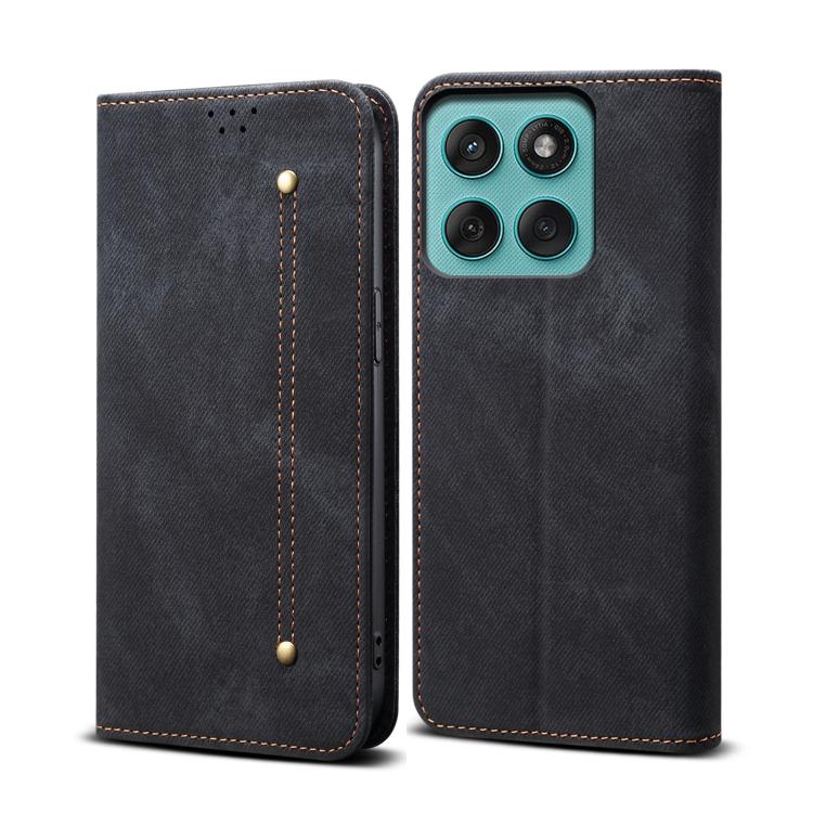 For Motorola Moto G86 Power Denim Texture Flip Leather Phone Case(Black) - free shipping - PMC TechLife - Order now!