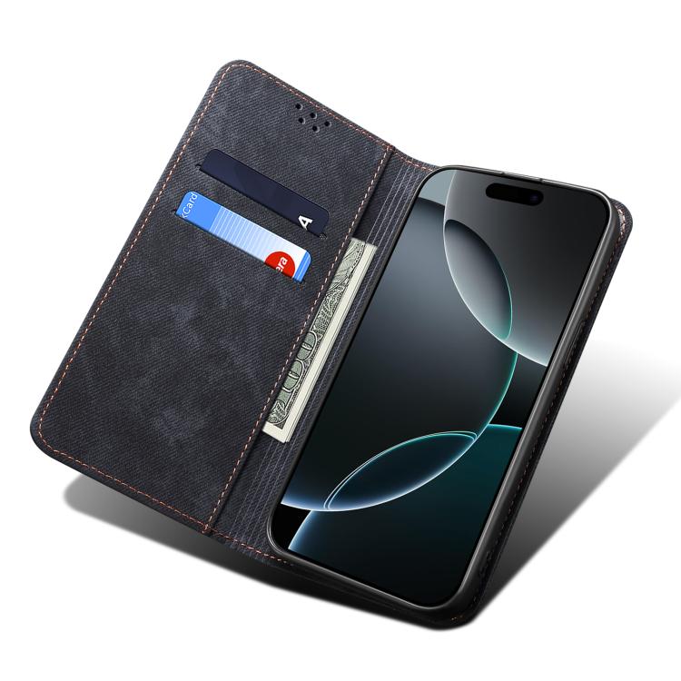 For Motorola Moto G86 Power Denim Texture Flip Leather Phone Case(Black) - free shipping - PMC TechLife - Order now!