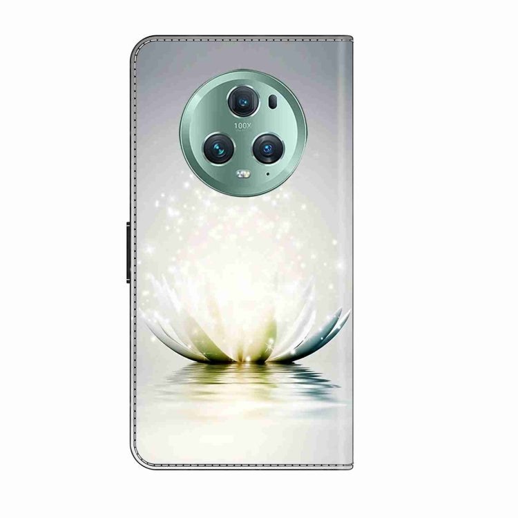 For Honor Magic5 Pro Crystal 3D Shockproof Protective Leather Phone Case(Light Lotus) - Honor Cases by PMC Jewellery | Online Shopping South Africa | PMC Jewellery | Buy Now Pay Later Mobicred