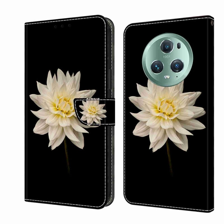 For Honor Magic5 Pro Crystal 3D Shockproof Protective Leather Phone Case(White Flower) - Honor Cases by PMC TechLife | Online Shopping South Africa | PMC TechLife | Buy Now Pay Later Mobicred