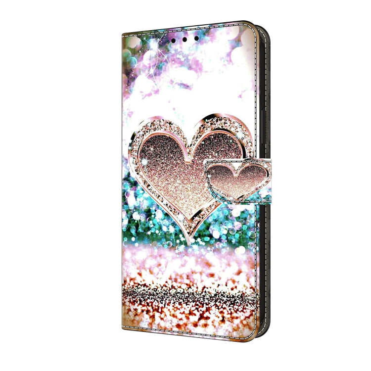 For Honor Magic6 Lite Crystal 3D Shockproof Protective Leather Phone Case(Pink Diamond Heart) - Honor Cases by PMC TechLife | Online Shopping South Africa | PMC TechLife | Buy Now Pay Later Mobicred