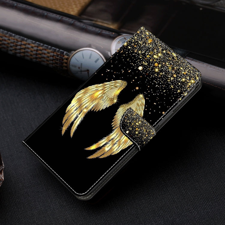 For Honor Magic6 Lite Crystal 3D Shockproof Protective Leather Phone Case(Golden Wings) - Honor Cases by PMC TechLife | Online Shopping South Africa | PMC TechLife | Buy Now Pay Later Mobicred