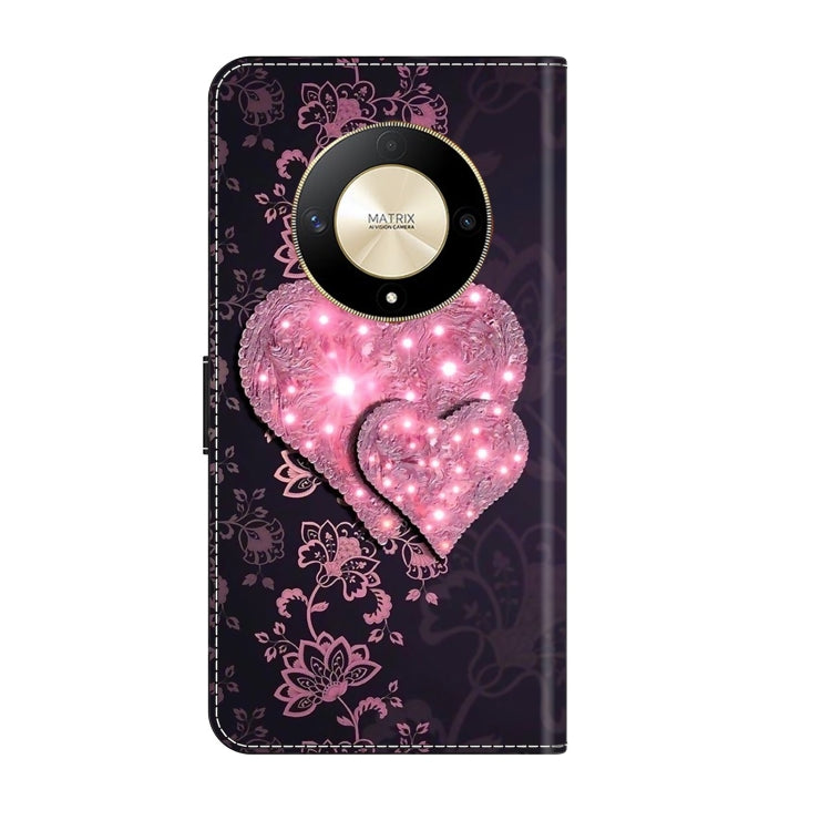 For Honor Magic6 Lite Crystal 3D Shockproof Protective Leather Phone Case(Lace Love) - Honor Cases by PMC Jewellery | Online Shopping South Africa | PMC Jewellery | Buy Now Pay Later Mobicred