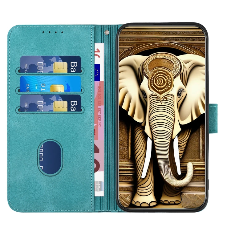 For Google Pixel 9 YX0060 Elephant Head Embossed Phone Leather Case with Lanyard(Light Blue) - Google Cases by PMC TechLife | Online Shopping South Africa | PMC TechLife | Buy Now Pay Later Mobicred