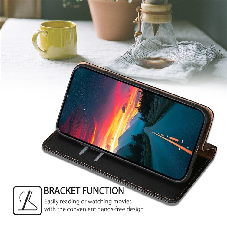 For Motorola Moto G24 4G Gloss Oil Solid Color Magnetic Leather Phone Case(Black) - Motorola Cases by PMC TechLife | Online Shopping South Africa | PMC TechLife | Buy Now Pay Later Mobicred