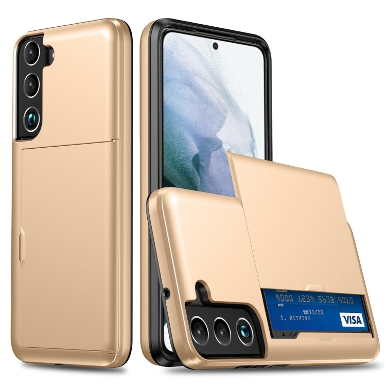 For Samsung Galaxy S24 5G Shockproof Armor Phone Case with Card Slot(Gold) - Galaxy S24 5G Cases by PMC TechLife | Online Shopping South Africa | PMC TechLife