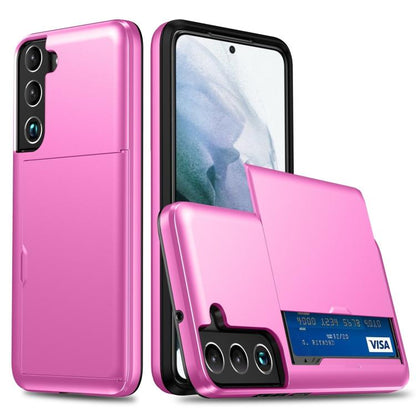 For Samsung Galaxy S25+ 5G Shockproof Armor Phone Case with Card Slot(Rose Red) - Galaxy S25+ 5G Cases by PMC Jewellery | Online Shopping South Africa | PMC Jewellery | Buy Now Pay Later Mobicred