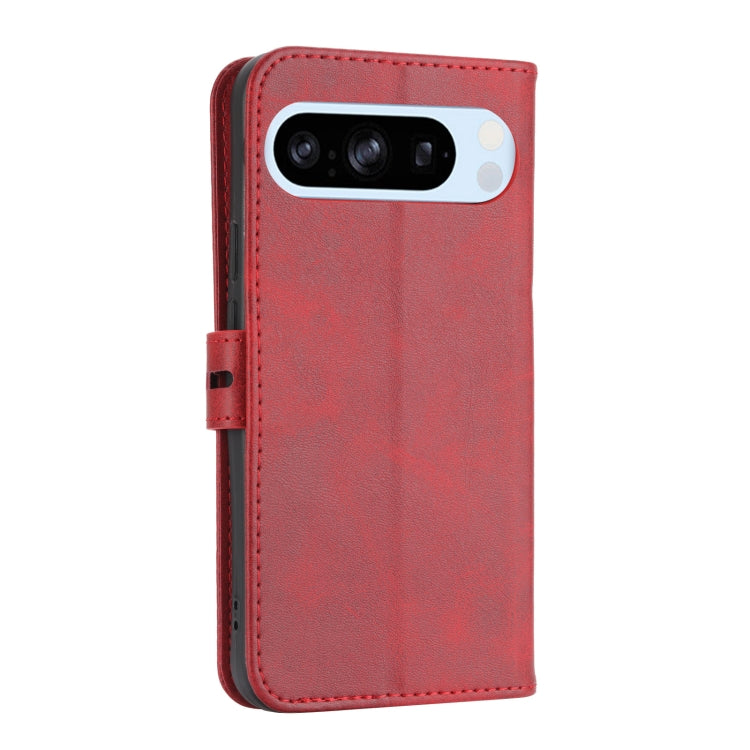 For Google Pixel 9 Pro Embossed Happy Cat Pattern Flip Leather Phone Case(Red) - Google Cases by PMC Jewellery | Online Shopping South Africa | PMC Jewellery | Buy Now Pay Later Mobicred