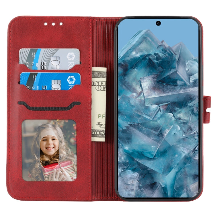 For Google Pixel 9 Embossed Happy Cat Pattern Flip Leather Phone Case(Red) - Google Cases by PMC TechLife | Online Shopping South Africa | PMC TechLife | Buy Now Pay Later Mobicred