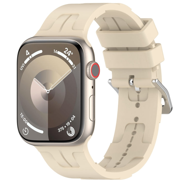 For Apple Watch SE 40mm H Texture Silicone Ladder Buckle Watch Band(Khaki) - free shipping - PMC TechLife - Order now!