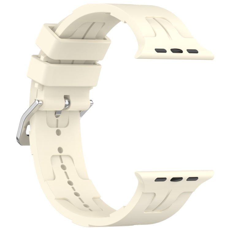 For Apple Watch Series 2 42mm H Texture Silicone Ladder Buckle Watch Band(Starlight) - Watch Bands by PMC TechLife | Online Shopping South Africa | PMC TechLife