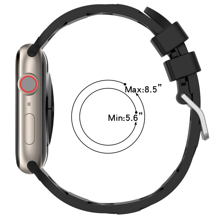 For Apple Watch 42mm H Texture Silicone Ladder Buckle Watch Band(Yellow) - Watch Bands by PMC TechLife | Online Shopping South Africa | PMC TechLife