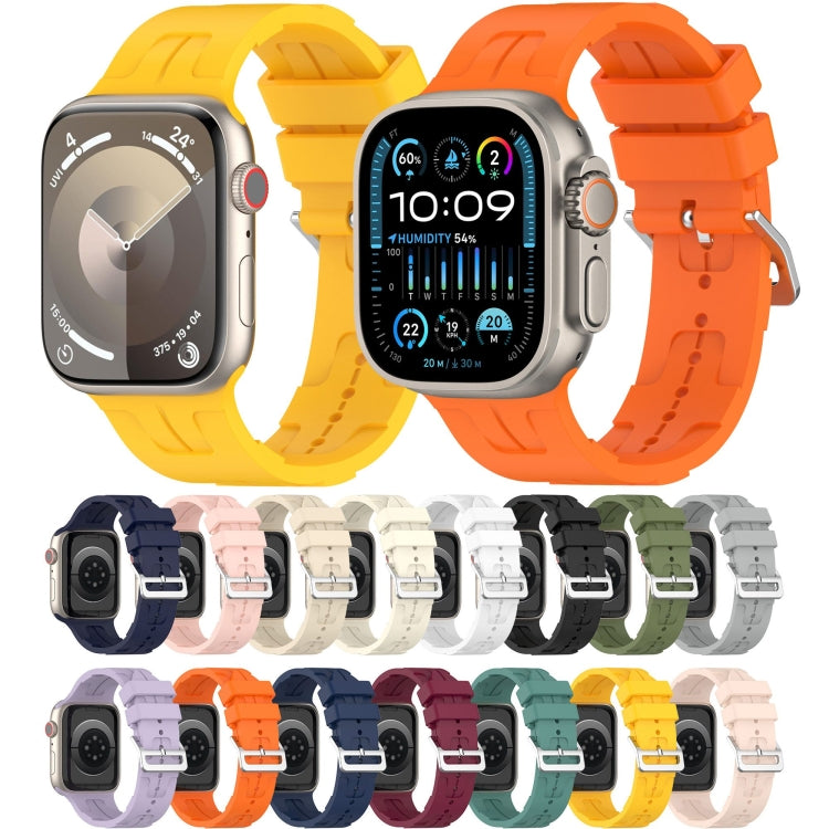 For Apple Watch SE 44mm H Texture Silicone Ladder Buckle Watch Band(Grey) - Watch Bands by PMC TechLife | Online Shopping South Africa | PMC TechLife