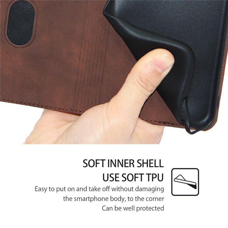 For Realme 12 5G Skin Feel Magnetic Leather Phone Case(Dark Brown) - Realme Cases by PMC TechLife | Online Shopping South Africa | PMC TechLife | Buy Now Pay Later Mobicred