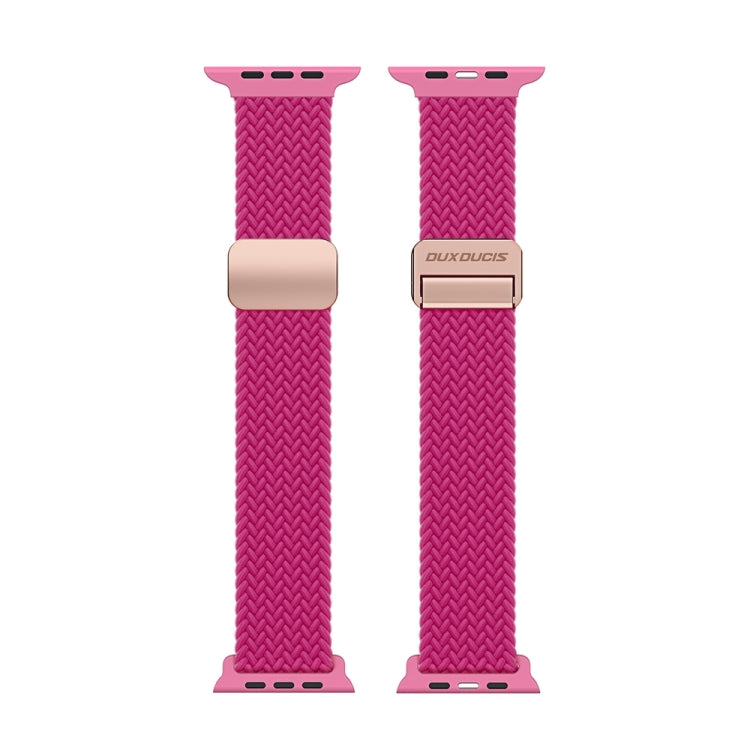 For Apple Watch SE 2023 40mm DUX DUCIS Mixture Pro Series Magnetic Buckle Nylon Braid Watch Band(Raspberry Color) - Watch Bands by DUX DUCIS | Online Shopping South Africa | PMC Jewellery | Buy Now Pay Later Mobicred