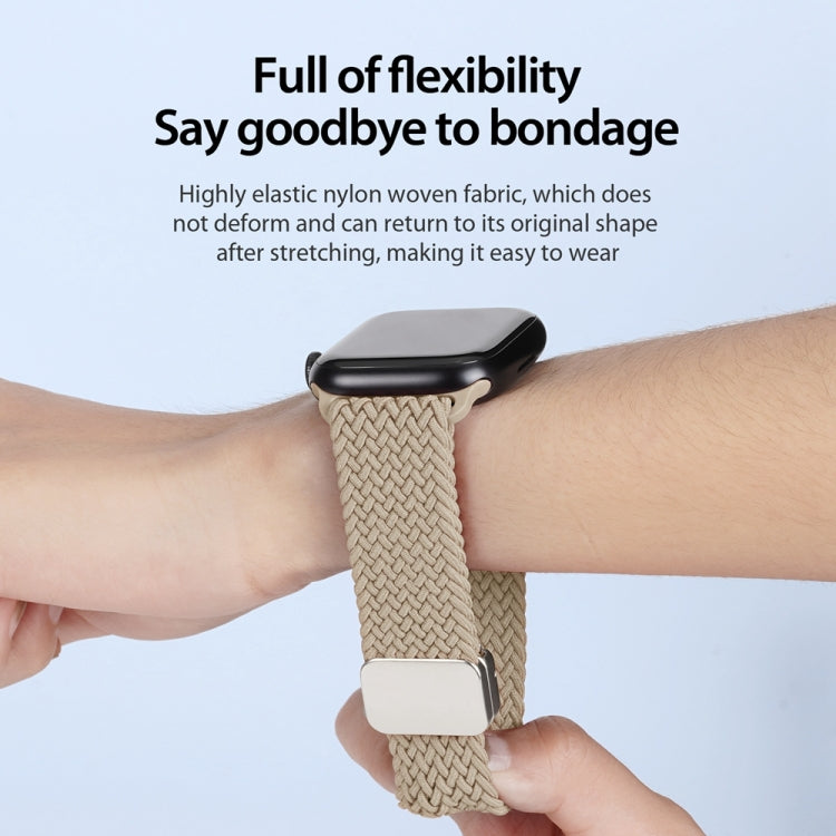 For Apple Watch Series 9 45mm DUX DUCIS Mixture Pro Series Magnetic Buckle Nylon Braid Watch Band(Beige) - Watch Bands by DUX DUCIS | Online Shopping South Africa | PMC Jewellery | Buy Now Pay Later Mobicred