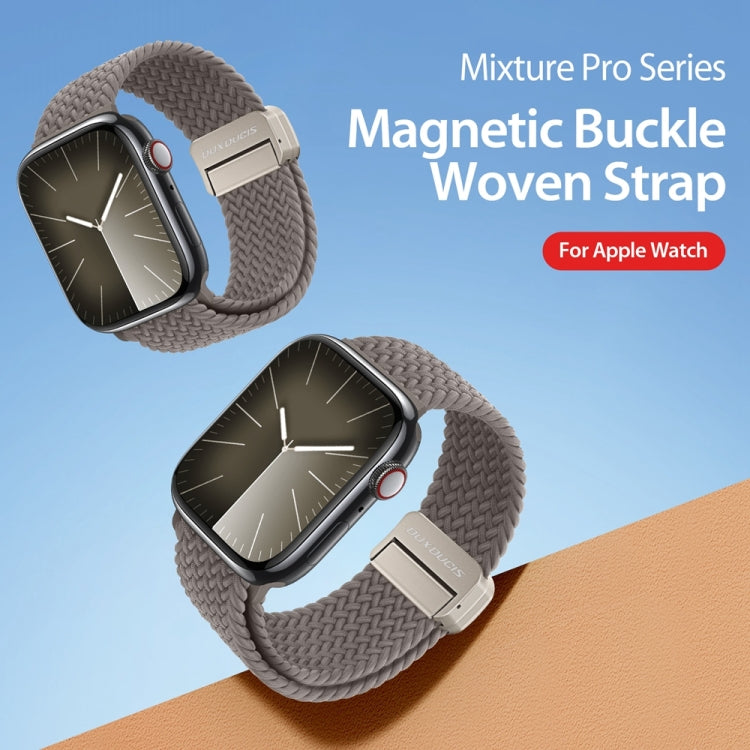 For Apple Watch Series 8 41mm DUX DUCIS Mixture Pro Series Magnetic Buckle Nylon Braid Watch Band(Clay) - Watch Bands by DUX DUCIS | Online Shopping South Africa | PMC Jewellery | Buy Now Pay Later Mobicred