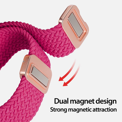 For Apple Watch Series 7 45mm DUX DUCIS Mixture Pro Series Magnetic Buckle Nylon Braid Watch Band(Raspberry Color) - Watch Bands by DUX DUCIS | Online Shopping South Africa | PMC Jewellery | Buy Now Pay Later Mobicred