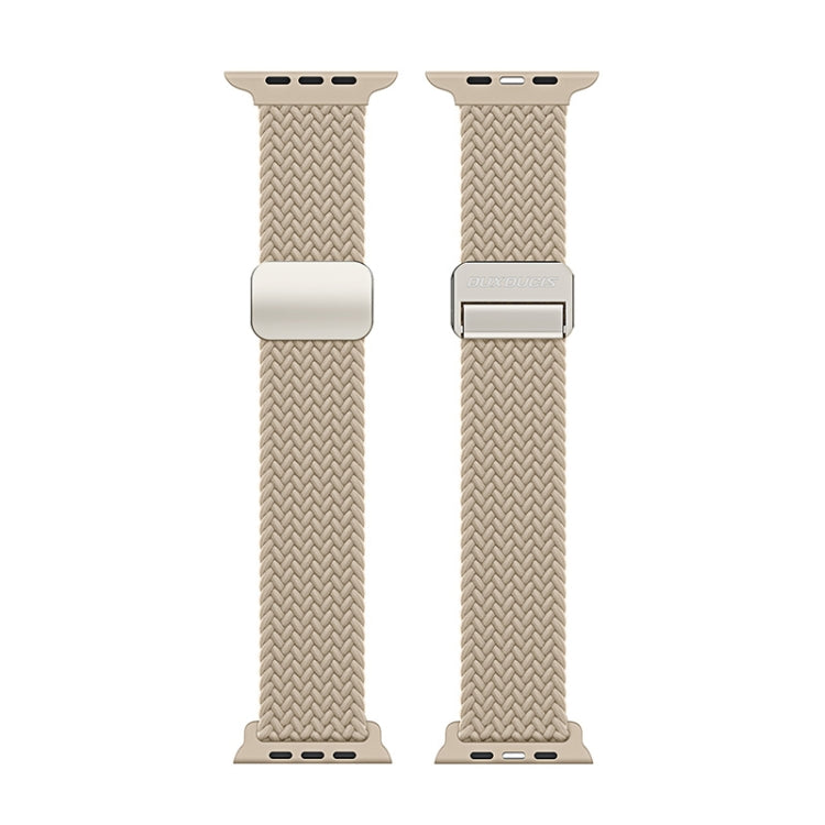 For Apple Watch SE 40mm DUX DUCIS Mixture Pro Series Magnetic Buckle Nylon Braid Watch Band(Beige) - Watch Bands by DUX DUCIS | Online Shopping South Africa | PMC Jewellery | Buy Now Pay Later Mobicred