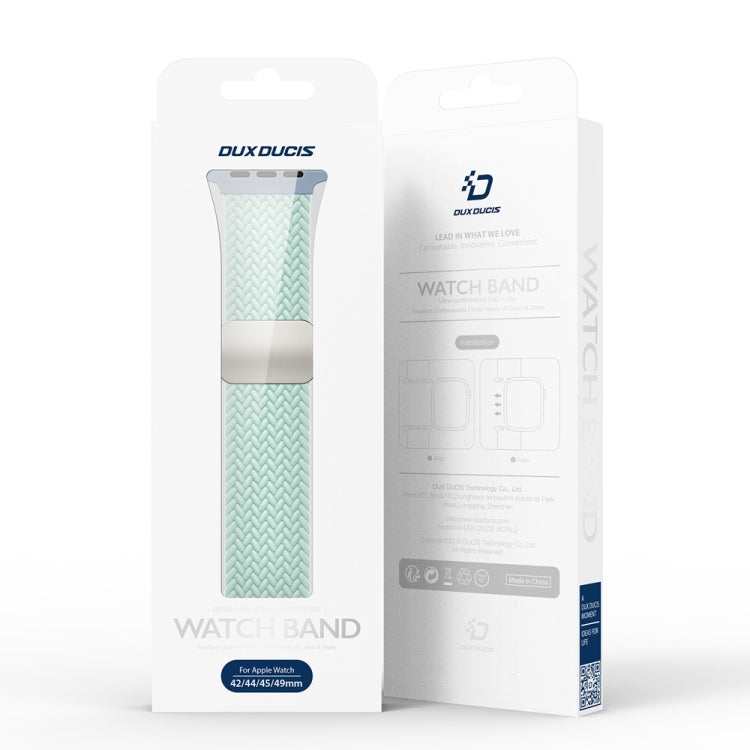 For Apple Watch Series 6 44mm DUX DUCIS Mixture Pro Series Magnetic Buckle Nylon Braid Watch Band(Light Mint) - Watch Bands by DUX DUCIS | Online Shopping South Africa | PMC Jewellery | Buy Now Pay Later Mobicred